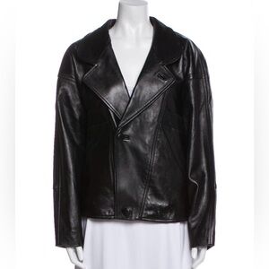 Sandro oversized leather jacket